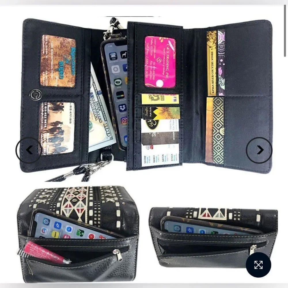 Hot Pink 3D Rhinestone Skull Wallet